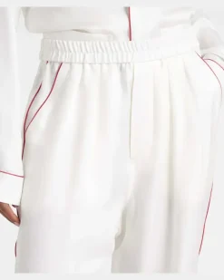Pyjamahose aus Seiden-Twill Weiß