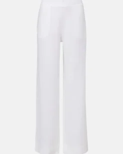 Pyjamahose London aus Leinen Weiß