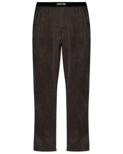 Pyjama-Hose mit Polka Dots - Braun