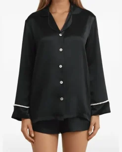 Pyjama mit Perlen - Schwarz