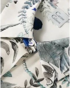 Pyjamaoberteil mit Blumen-Print - Grau
