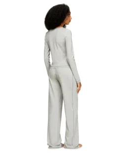 Pyjamas aus Stretch-Baumwolle - Pyjamas - Damen - Grau