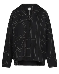 Pyjama-Seidehemd Monogram Black