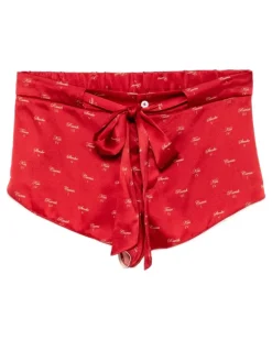 Pyjama-Shorts mit Kuss-Print - Rot