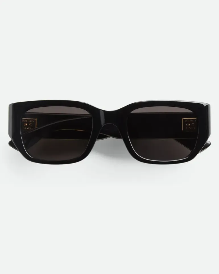 Quadratische Intrecciato Sonnenbrille-Schwarz - Unisex