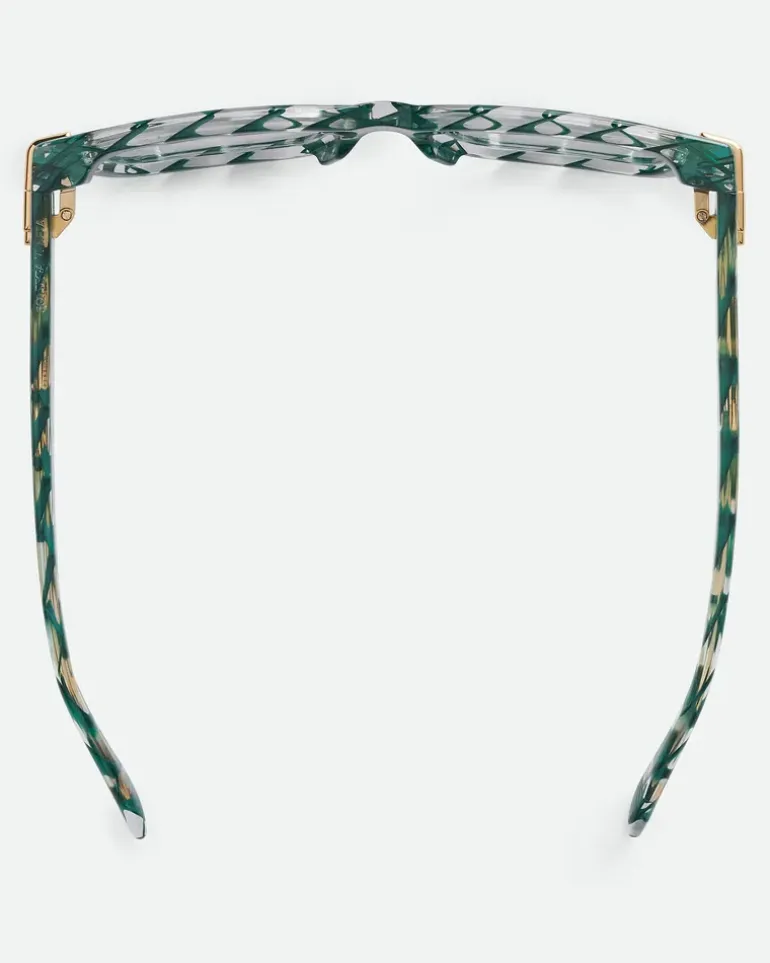 Quadratische Mitre Brille-Grün - Unisex