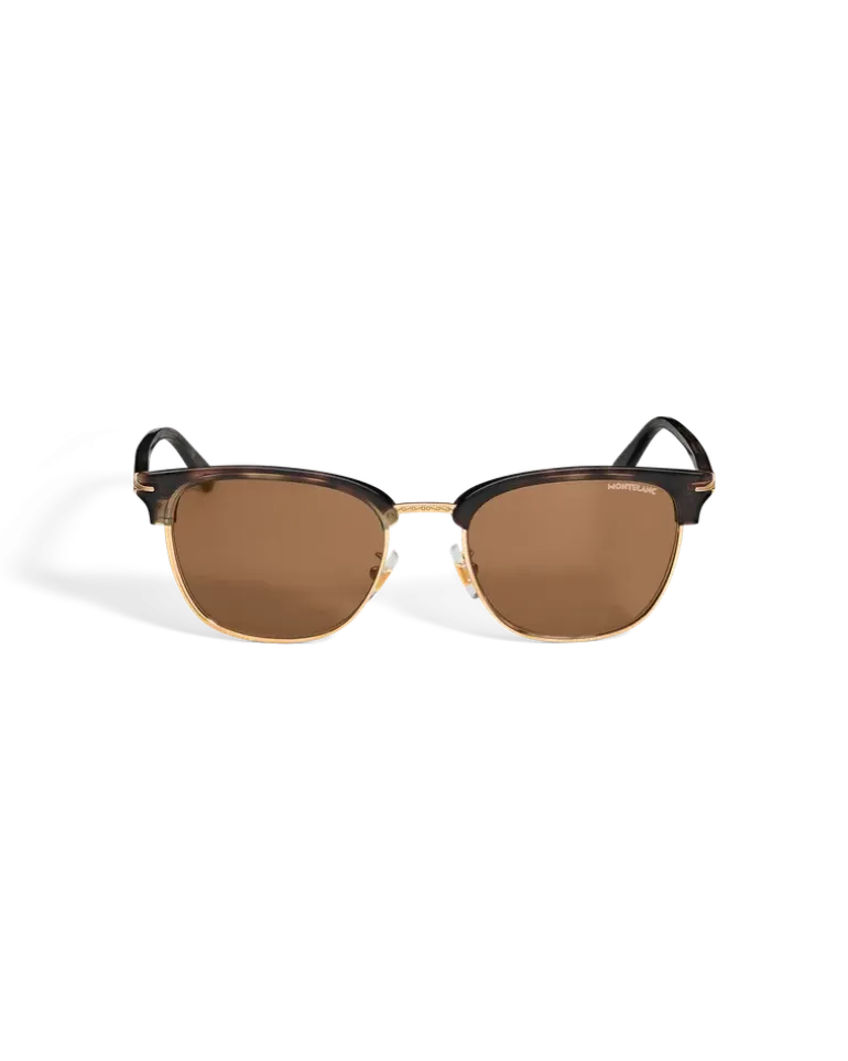 Quadratische Sonnenbrille mit goldfarbener Metallfassung - MB136922 - Sonnenbrillen