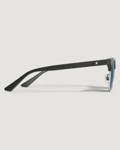 Quadratische Sonnenbrille mit schwarzem Acetatrahmen - - Kunststoff - MB135573 - Sonnenbrillen