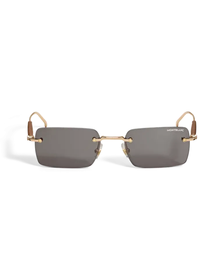 Quadratische Sonnenbrille mit goldfarbener Metallfassung - MB136919 - Sonnenbrillen
