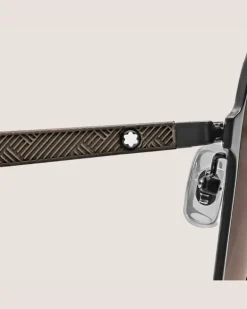 Quadratische Sonnenbrille mit schwarzem Metallrahmen - - Metall - MB134465 - Sonnenbrillen
