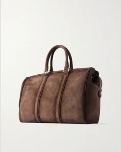 Quentin 009 Suede Weekend Bag Brown