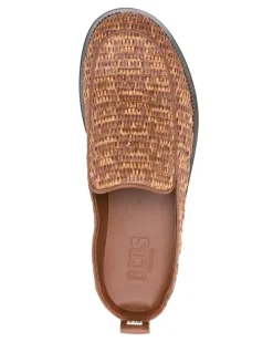 Raffiabast-Mules mit Monogramm - Braun
