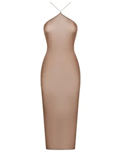 Rückenfreies French Kiss Light Midikleid - Braun