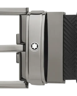 Rechteckiger Gürtel mm aus Extreme Leder - Schwarz - Leder - MB130586 - Gürtel