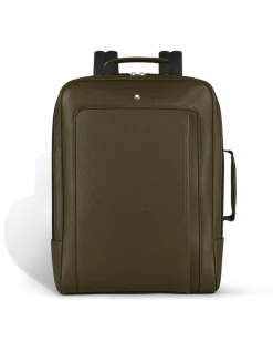 Rechteckiger Montblanc Companion Rucksack - Khaki - Leder - MB221552 - Rucksäcke
