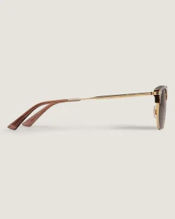 Rechteckige Sonnenbrille mit goldfarbenem Metallrahmen - - Metall - MB134462 - Sonnenbrillen