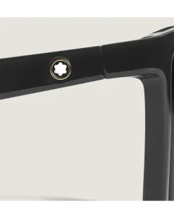 Rechteckige Sonnenbrille mit schwarzem Spritzgussrahmen - - Eingespritzt - MB135561 - Sonnenbrillen