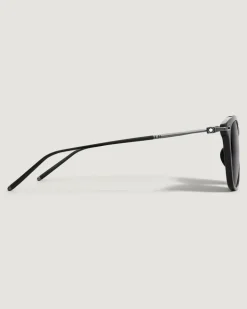 Rechteckige Sonnenbrille mit schwarzem Acetatrahmen - - Kunststoff - MB135564 - Sonnenbrillen
