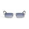 Rechteckige Sonnenbrille mit silberfarbener Metallfassung - MB136917 - Sonnenbrillen