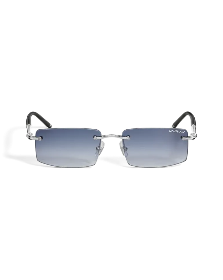 Rechteckige Sonnenbrille mit silberfarbener Metallfassung - MB136917 - Sonnenbrillen