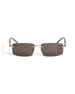 Rechteckige Sonnenbrille mit goldfarbener Metallfassung - MB136916 - Sonnenbrillen