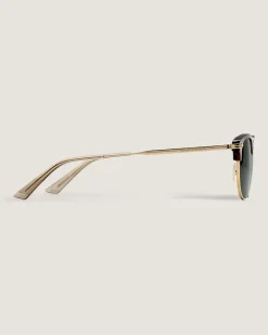 Rechteckige Sonnenbrille mit goldfarbenem Metallrahmen - - Metall - MB134474 - Sonnenbrillen