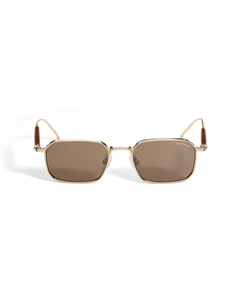 Rechteckige Sonnenbrille mit goldfarbener Metallfassung - MB136918 - Sonnenbrillen