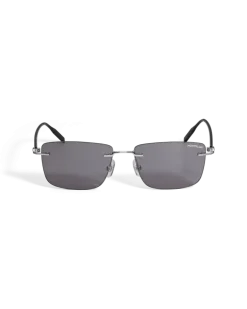 Rechteckige Sonnenbrille mit silberfarbener Metallfassung - MB136915 - Sonnenbrillen