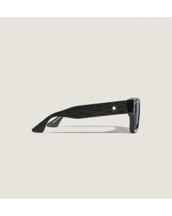 Rechteckige Sonnenbrille mit schwarzem Acetatrahmen - - Kunststoff - MB135574 - Sonnenbrillen