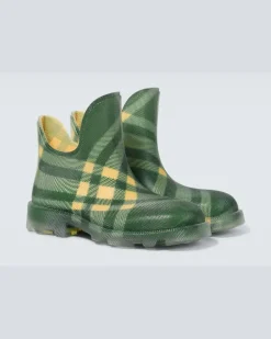 Regenstiefel Burberry Check GrüN