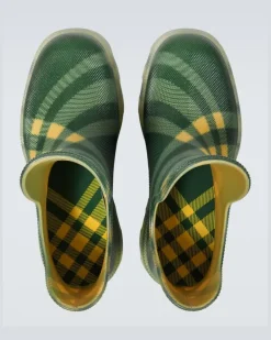 Regenstiefel Burberry Check GrüN