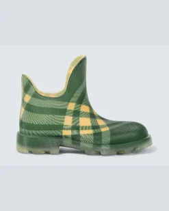 Regenstiefel Burberry Check GrüN