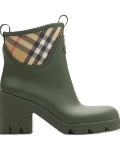 Regenstiefel mit kariertem Absatz - Grün