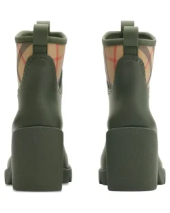 Regenstiefel mit kariertem Absatz - Grün