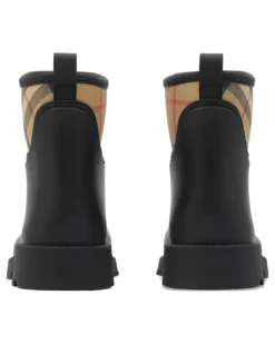 Regenstiefel mit Vintage Check - Schwarz