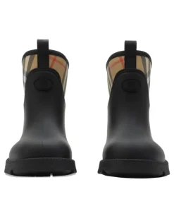 Regenstiefel mit Vintage Check - Schwarz