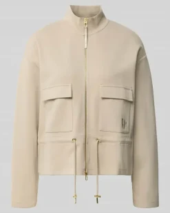 Regular Fit Sweatjacke aus Baumwoll-Mix Dunkelbraun