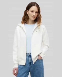 Regular Fit Sweatjacke aus Baumwoll-Mix Offwhite