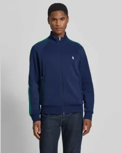 Regular Fit Sweatjacke aus Baumwoll-Mix Marine