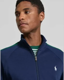 Regular Fit Sweatjacke aus Baumwoll-Mix Marine