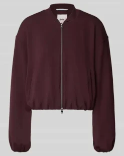 Regular Fit Sweatjacke aus Viskose-Mix Modell 'Becky.L Bordeaux