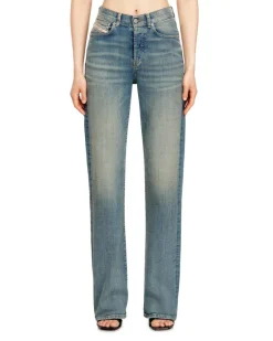 Regular Jeans High Waist 1971 D-Sent, Mittelblau, Knopfverschluss