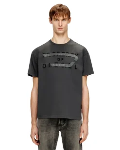 Reguläres T-Shirt mit D-Applikation - T-Shirts - Herren - Grau