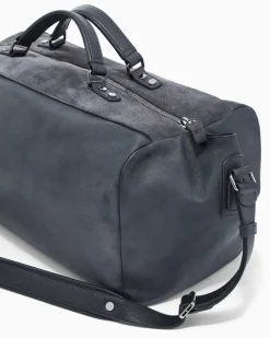 Reisetasche aus genarbtem Nappaleder mit Vintage-Effekt Braun