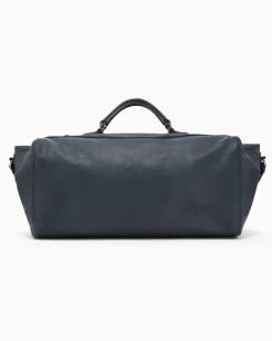 Reisetasche aus genarbtem Nappaleder mit Vintage-Effekt Braun