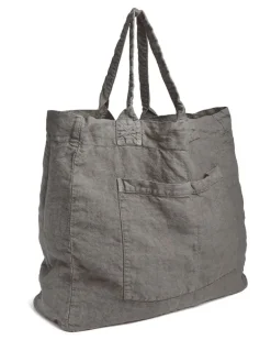 Reisetasche aus Leinen - Grau