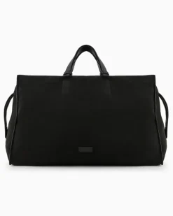 Reisetasche aus Wildleder mit Ledergriffen GrüN