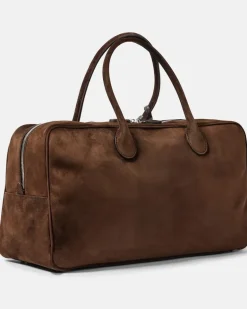 Reisetasche Brigitte Large aus Veloursleder Braun