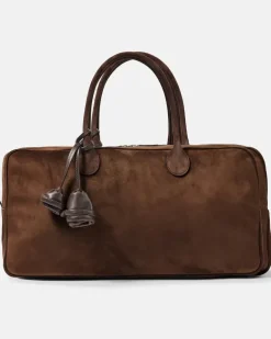 Reisetasche Brigitte Large aus Veloursleder Braun