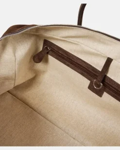 Reisetasche Brigitte Large aus Veloursleder Braun